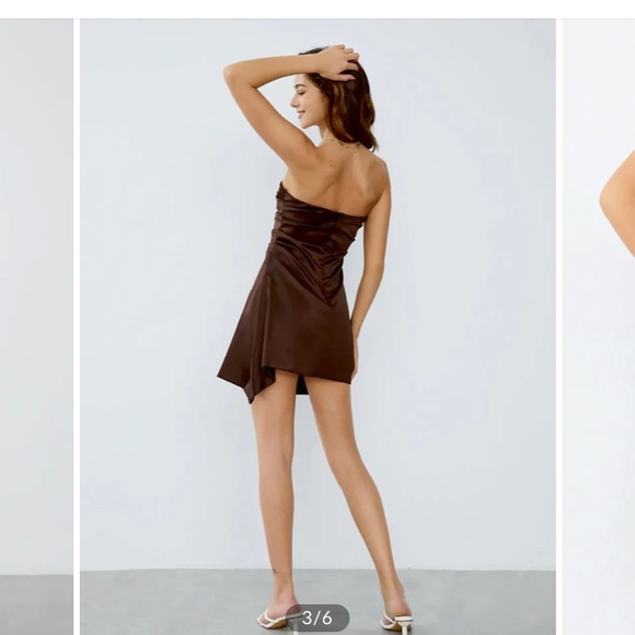 Commense Satin Ruched Short Tube Dress - Picture 2 of 3